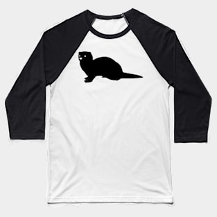 Ferret Black Silhouette Animal Pet Cool Style Baseball T-Shirt